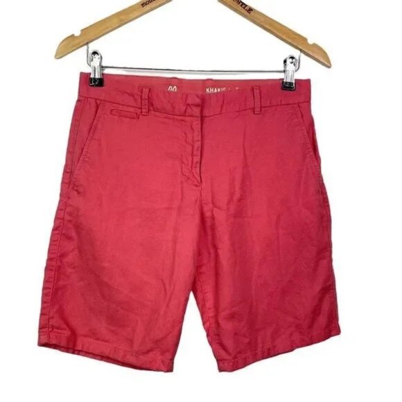 KHAKIS BY GAP BOYFRIEND ROLL UP‎ SHORTS SALMON PINK 00 - Picture 1 of 8